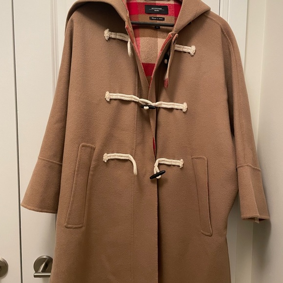 MaxMara Jackets & Blazers - Camel Hooded Enziana Toggle Weekend Max Mara Wool Coat